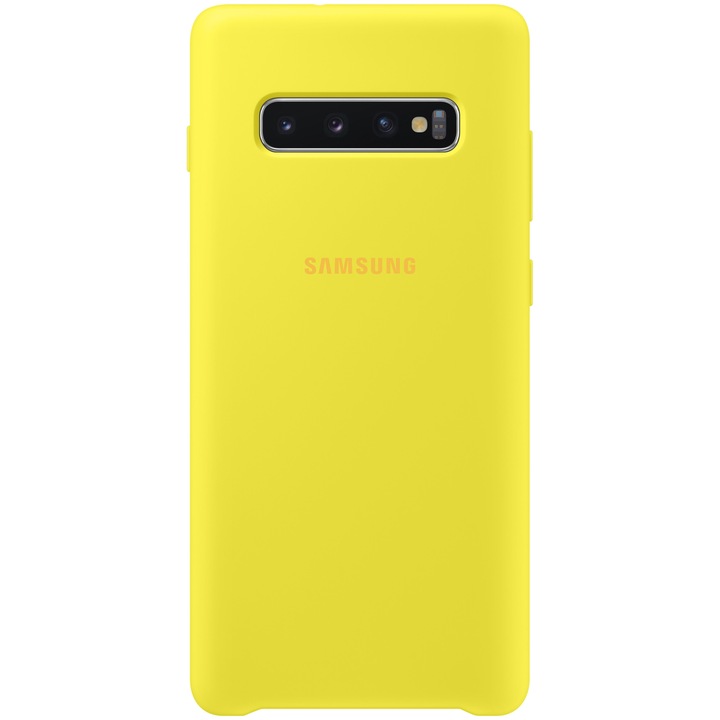 Husa de protectie Samsung Silicone pentru Galaxy S10 Plus G975, Yellow