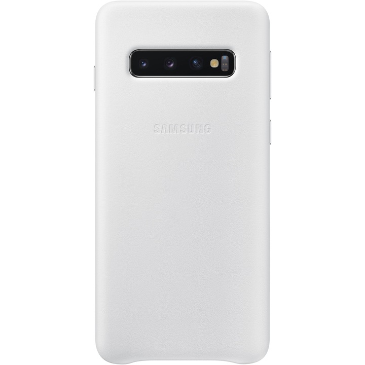 Предпазен калъф Samsung Leather за Galaxy S10 G973, White