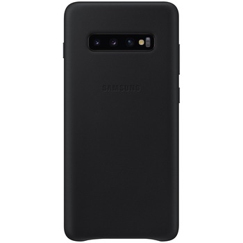 Husa de protectie Samsung Leather pentru Galaxy S10 Plus G975, Black