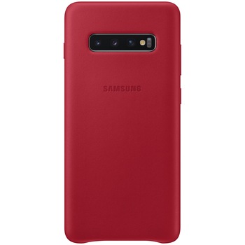 Husa de protectie Samsung Leather pentru Galaxy S10 Plus G975, Red