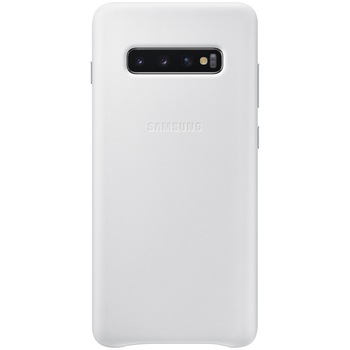 Husa de protectie Samsung Leather pentru Galaxy S10 Plus G975, White
