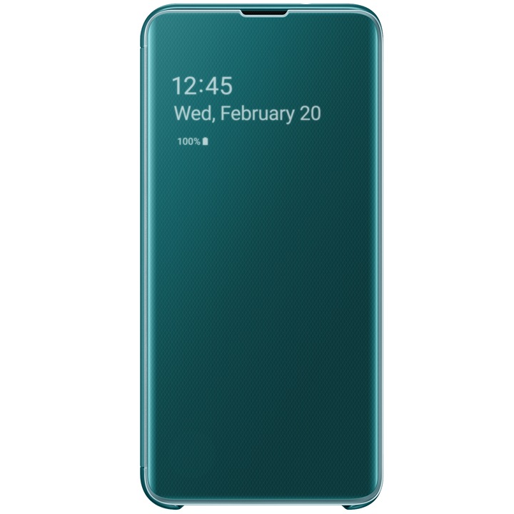 Samsung Galaxy S10 E clear view cover gyári tok, Zöld
