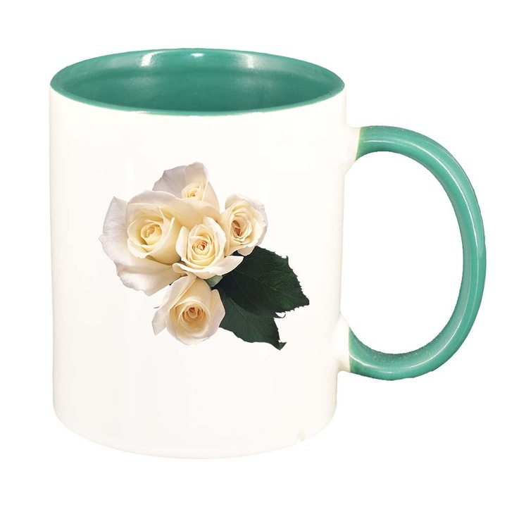 Чаша роза, зелен интериор, 330 мл, D360