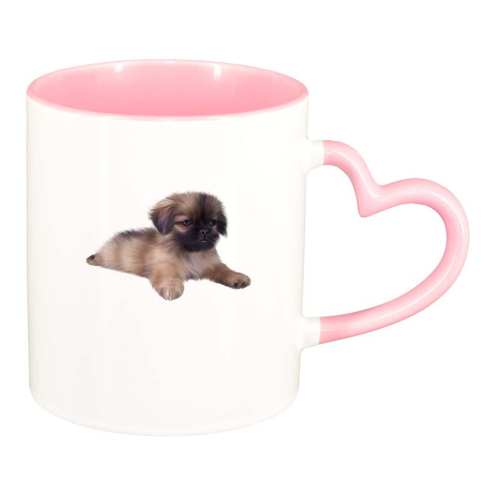 Cana Dog, interior roz, maner inima, 330ml, D355