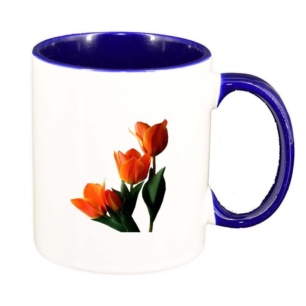 Cana Tulip, interior albastru inchis, 330ml, D361