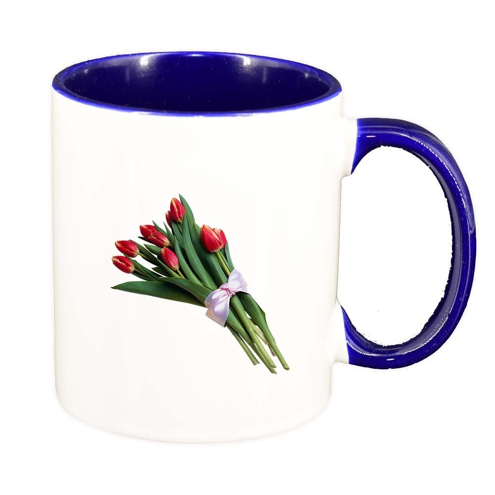 Cana Tulip, interior albastru inchis, 330ml, D362