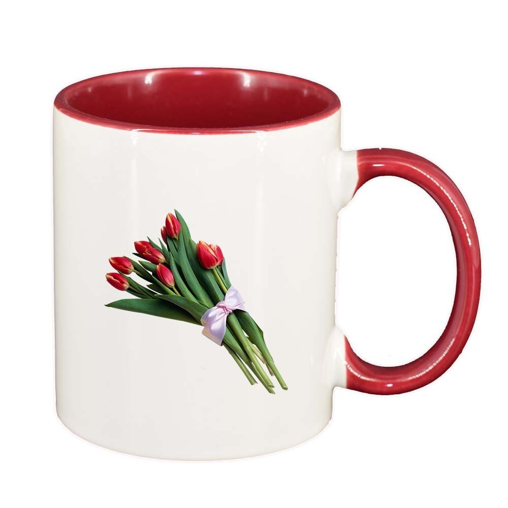 Cana Tulip, interior rosu, 330ml, D362