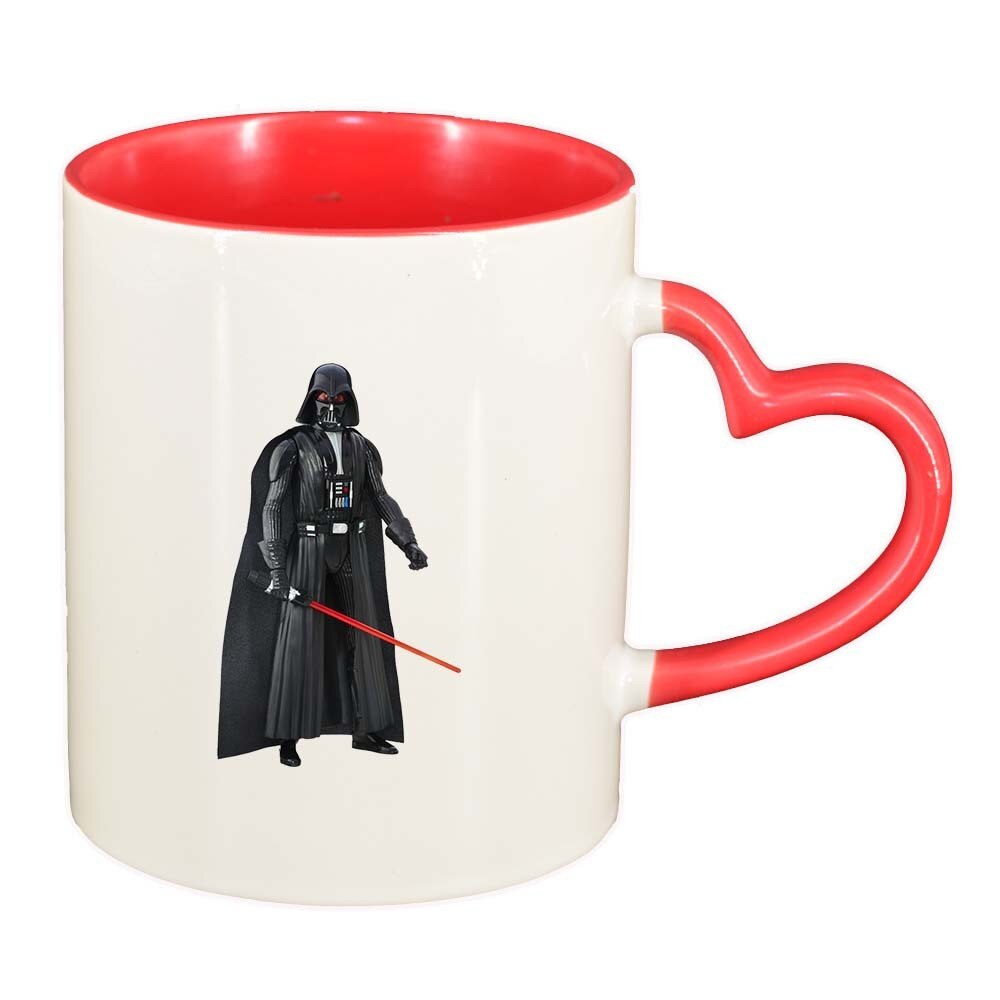Cana Darth Vader, interior rosu, maner inima, 330ml, D366