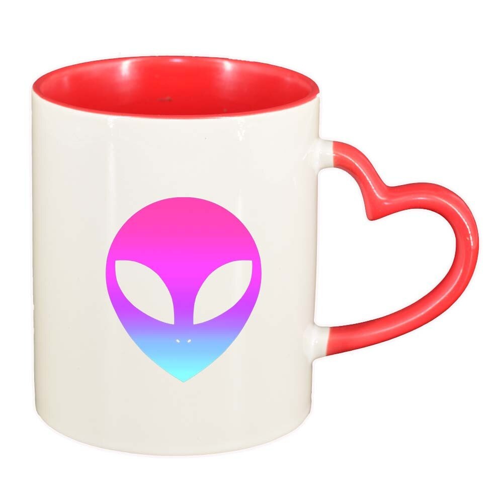 Cana Alien, interior rosu, maner inima, 330ml, D365