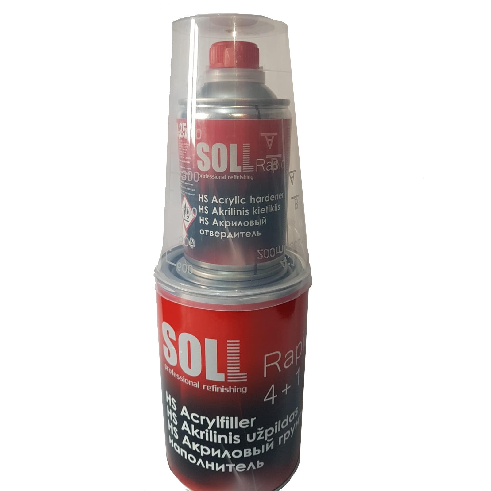 Filler acrilic rapid cu intaritor, SOLL ,1,25L GRI