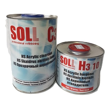 Lac acrilic 2k-HS, 2:1, Soll C3 cu intaritor normal, H3 10, 1,5L, Set Lac acrilic 2k-HS, 2:1, Soll C3 cu intaritor normal, H3 10, 1,5L, Set
