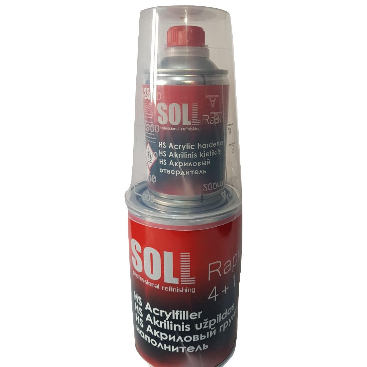 Filler acrilic rapid cu intaritor, SOLL ,1,25L Alb