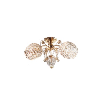 Lustra Julia 8010/3, rotund, 3*e27, schelet auriu, abajur semitransparent cristal Lustra Julia 8010/3, rotund, 3*e27, schelet auriu, abajur semitransparent cristal