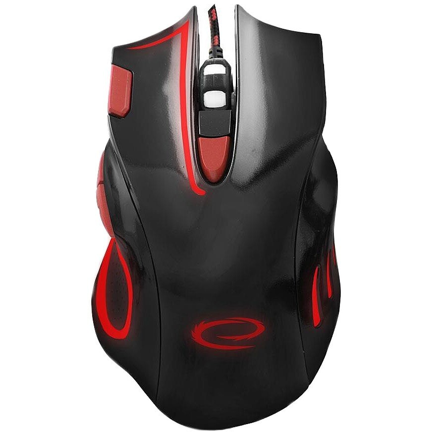 Mouse gaming cu fir, pentru jucatori incepatori si experimentati, HAWK, 7 butoane, rosu