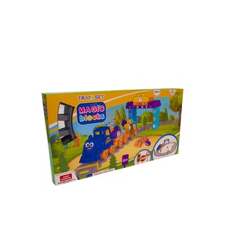 Set Tren 62 piese Magic Blocks, Ucar Toys Set Tren 62 piese Magic Blocks, Ucar Toys