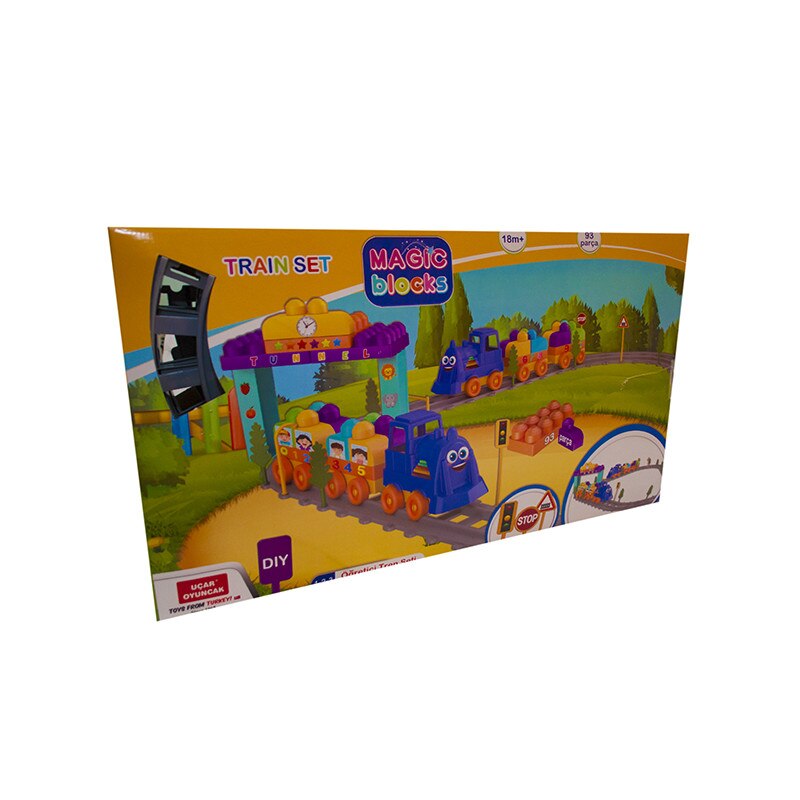 Set Tren 93 piese Magic Blocks, Ucar Toys