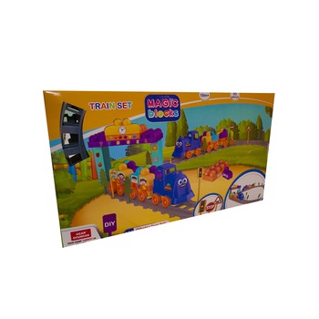Set Tren 93 piese Magic Blocks, Ucar Toys Set Tren 93 piese Magic Blocks, Ucar Toys