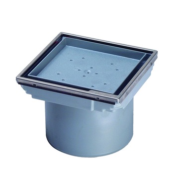 Piesa superioara de montaj faiantabila cu margini de otel inox, system 110, DN 120, 27211, KESSEL Piesa superioara de montaj faiantabila cu margini de otel inox, system 110, DN 120, 27211, KESSEL