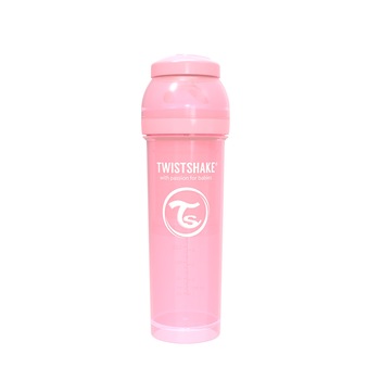 Biberon anti-colici, Twistshake, 330 ml, Pastel Pink, 4 luni + Biberon anti-colici, Twistshake, 330 ml, Pastel Pink, 4 luni +