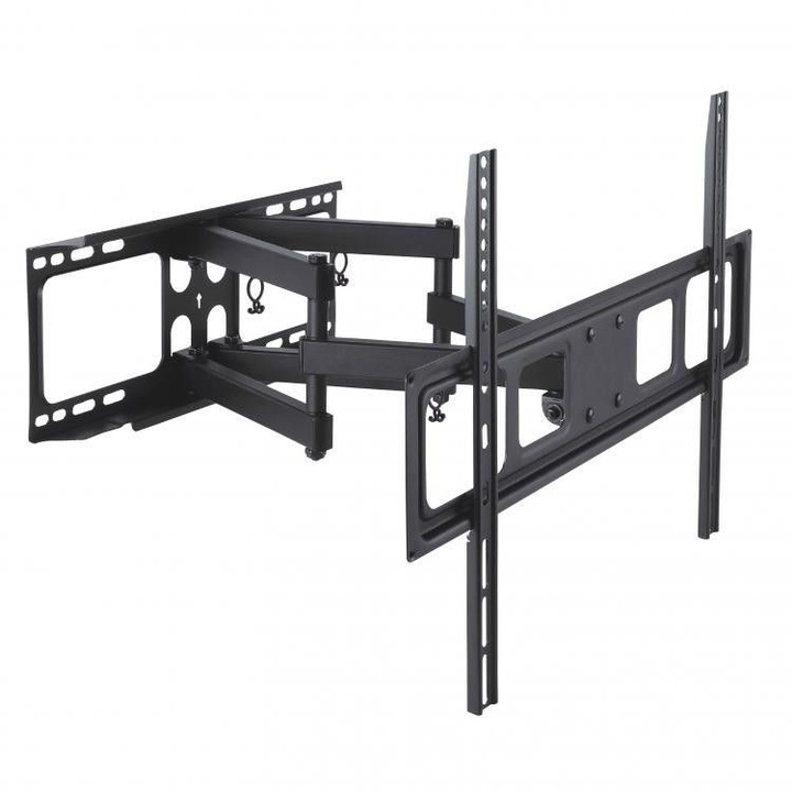 Въртяща стойка за TV, Регулируема, 37"-70", 50kg, Черна