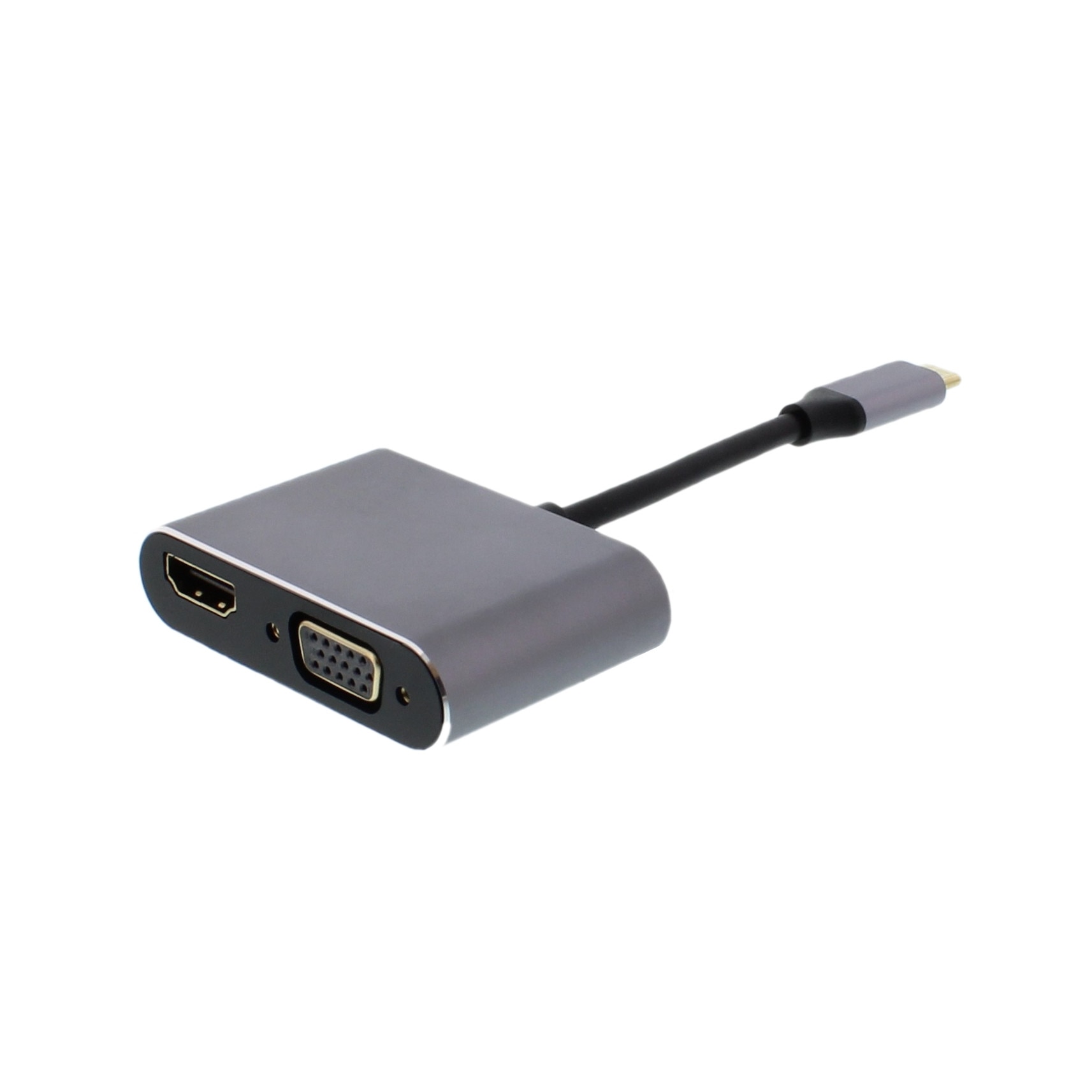 Adaptor USB-C 3.1 - HDMI 4K 30Hz si VGA 1080p 60Hz, Well
