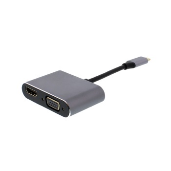 Adaptor USB-C 3.1 - HDMI 4K 30Hz si VGA 1080p 60Hz, Well Adaptor USB-C 3.1 - HDMI 4K 30Hz si VGA 1080p 60Hz, Well