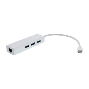 Adaptor USB-C - Gigabit Ethernet si 3x USB3.0 Well Adaptor USB-C - Gigabit Ethernet si 3x USB3.0 Well