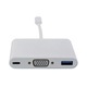 Хъб Thunderbolt 3, USB 3.1 Type C към VGA, USB 3.0 и USB Type C
