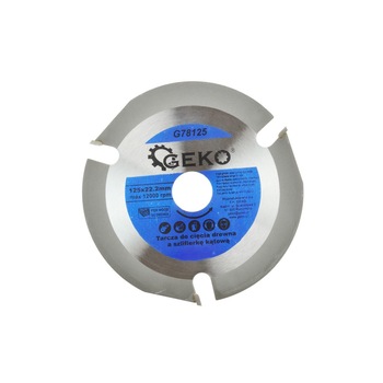 Disc de taiere lemn pentru polizor unghiular 125X22,23mm, Geko, G78125 Disc de taiere lemn pentru polizor unghiular 125X22,23mm, Geko, G78125
