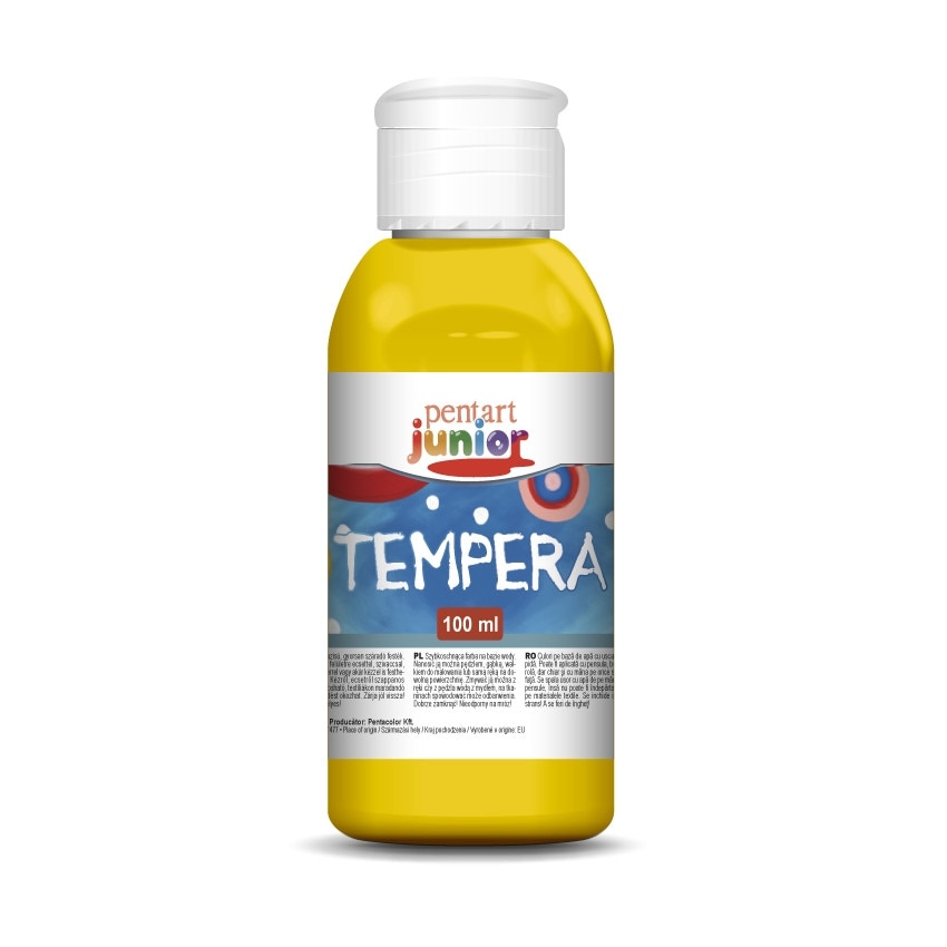 Vopsea tempera pe baza de apa Pentart junior - galben soare, 100 ml
