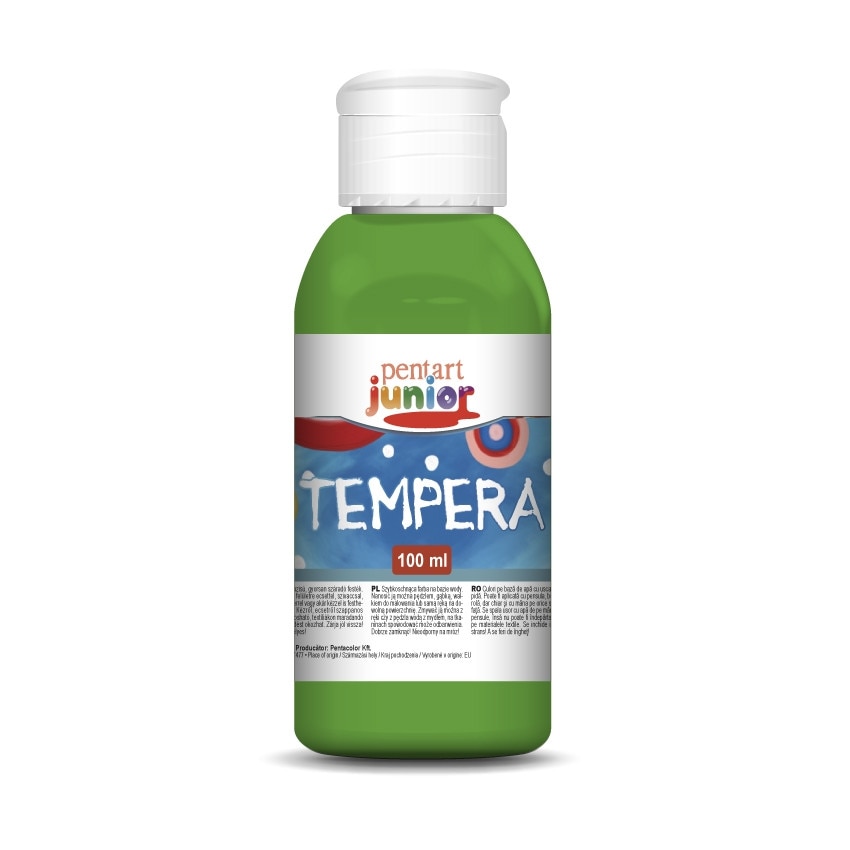 Vopsea tempera pe baza de apa Pentart junior - verde deschis, 100 ml