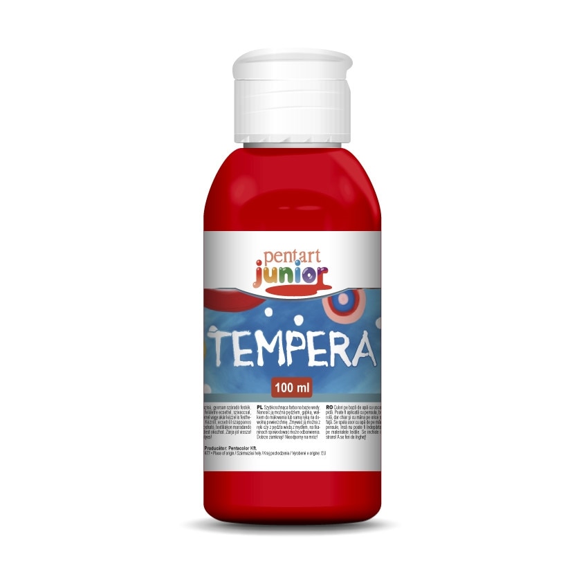 Vopsea tempera pe baza de apa Pentart junior - rosu aprins, 100 ml