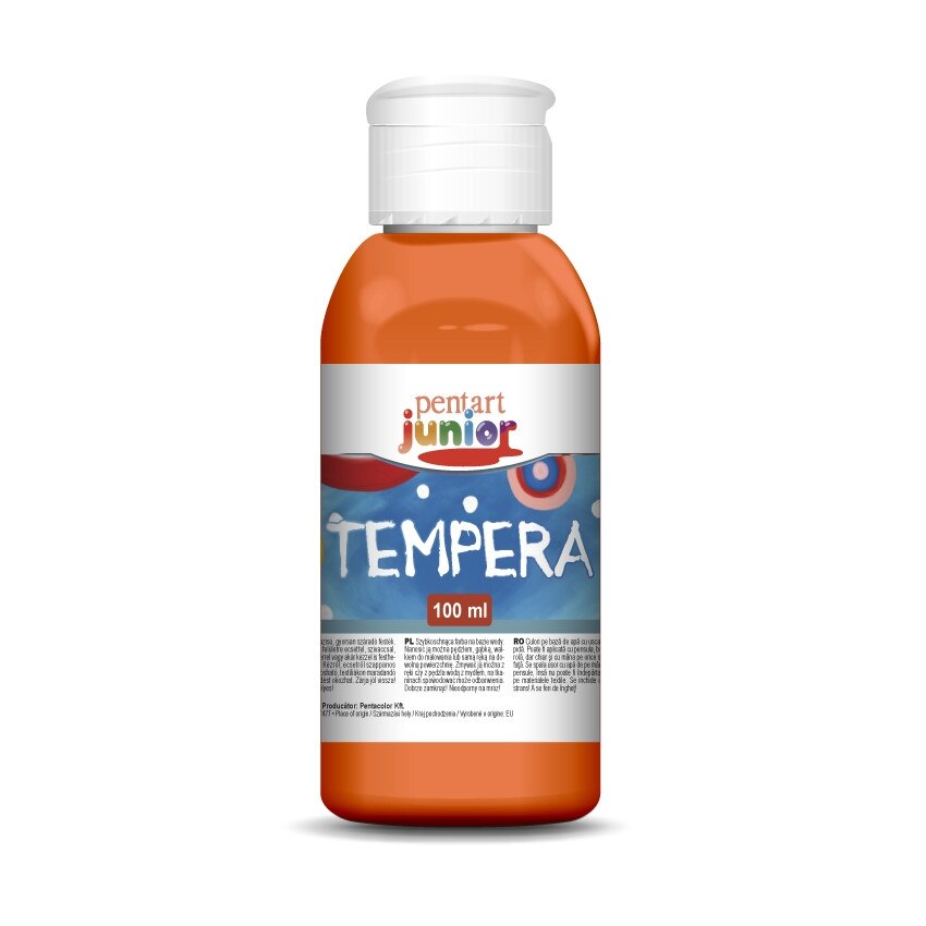 Vopsea tempera pe baza de apa Pentart junior - portocaliu, 100 ml