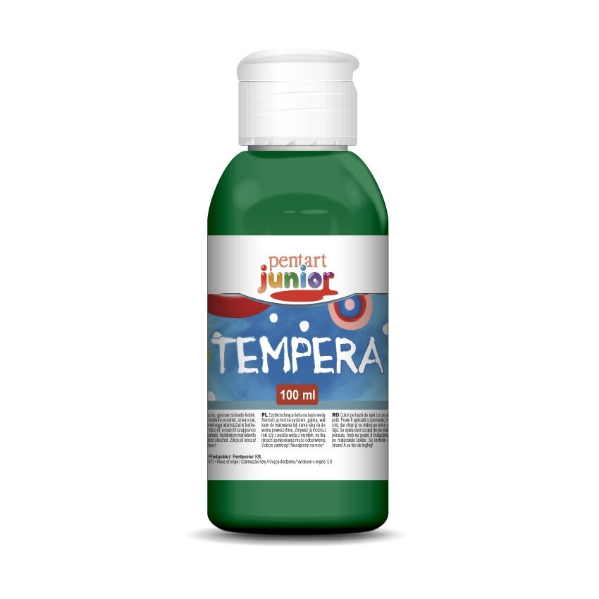 Vopsea tempera pe baza de apa Pentart junior - verde, 100 ml