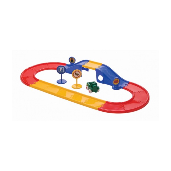 Pista pentru masina VikingToys Bridge 45518, Multicolor, 19 piese