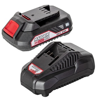Set incarcator si acumulator Li-ion 20V 2Ah 1h pentru sistemele RDP-R20, Raider,032120 Set incarcator si acumulator Li-ion 20V 2Ah 1h pentru sistemele RDP-R20, Raider,032120