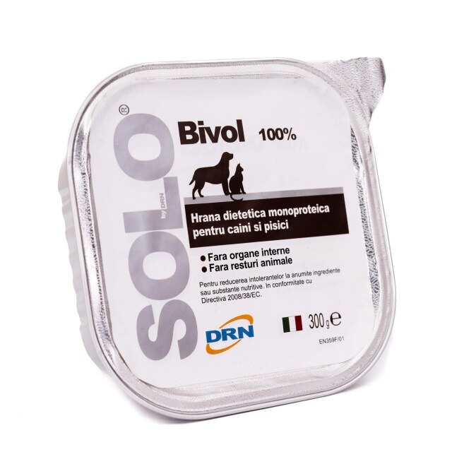 Hrana pentru caini, Solo, conserva monoproteica, carne de bivol 300 g