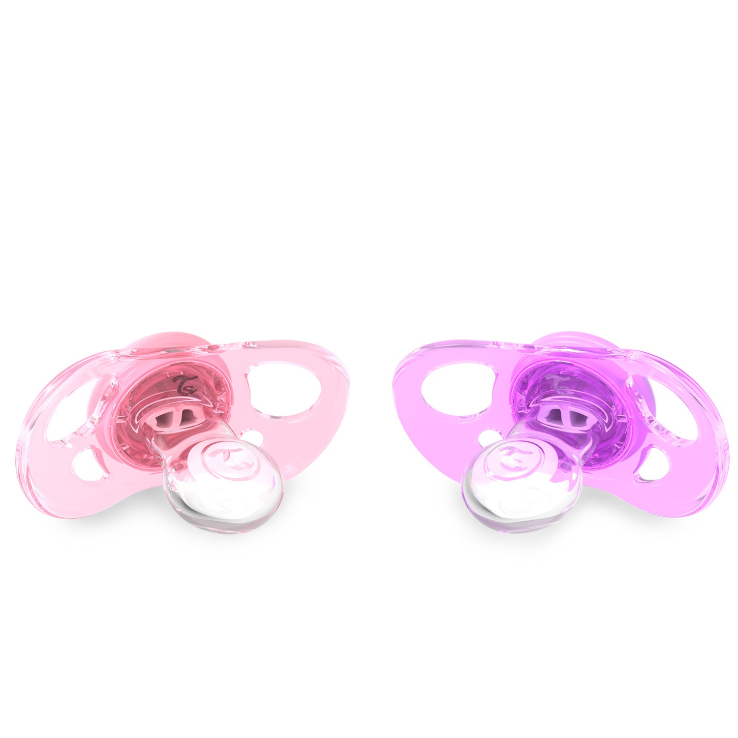 Set suzete bebe, 6+ luni, Pastel Pink Purple, 2 bucati