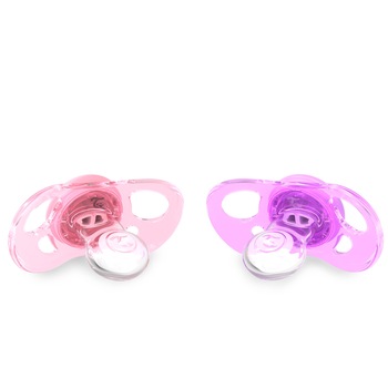 Set suzete bebe, 6+ luni, Pastel Pink Purple, 2 bucati Set suzete bebe, 6+ luni, Pastel Pink Purple, 2 bucati