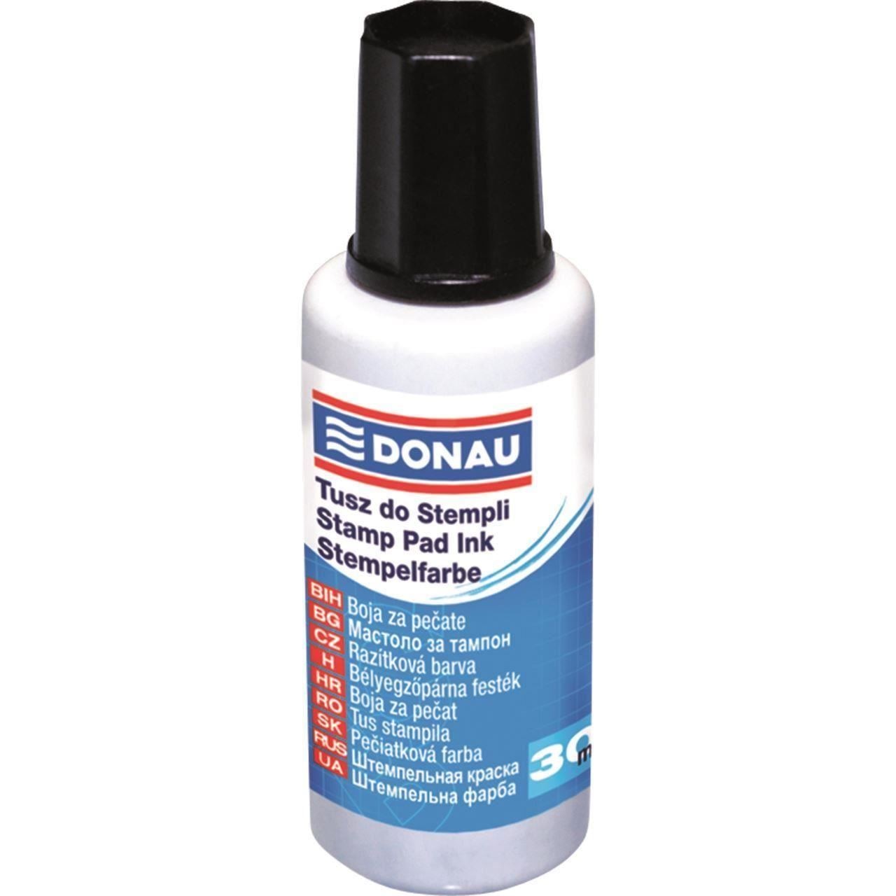 Tus pentru stampila DONAU, cu picurator, 30 ml, negru