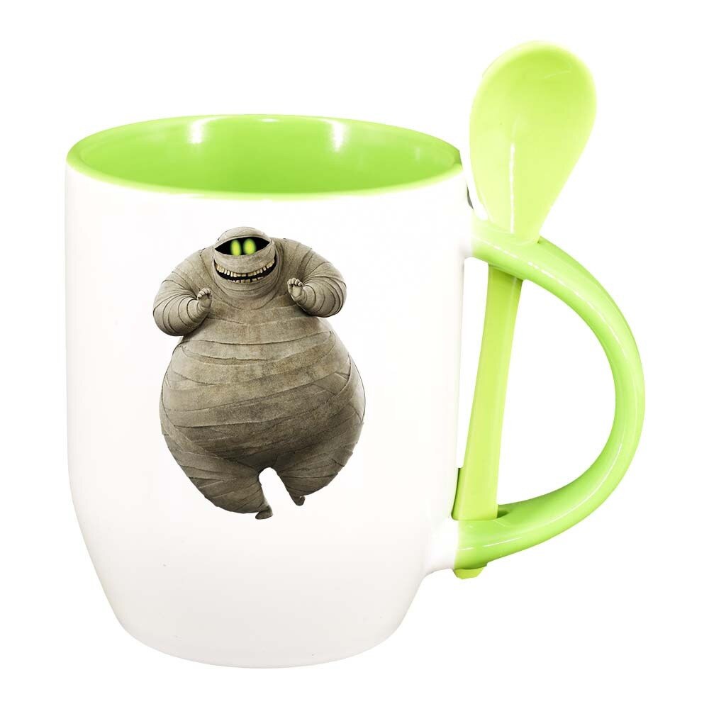 Cana Ghost cu lingurita, interior verde deschis, 330ml, D372