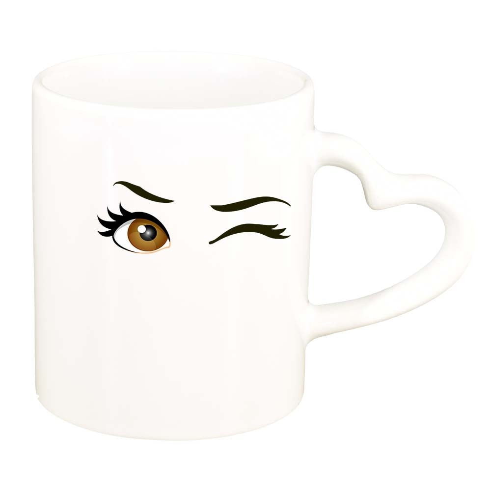 Cana Blink, alb, maner inima, 330ml, D375