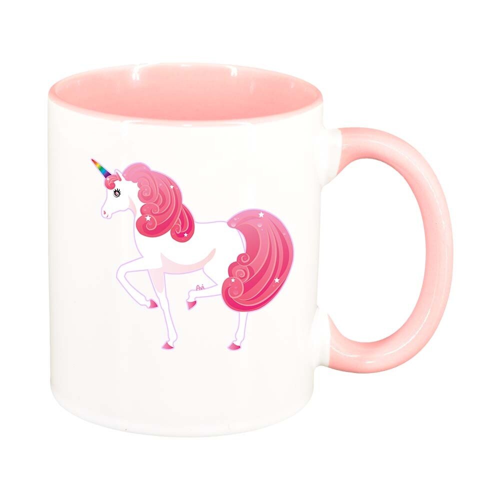 Cana Unicorn, interior roz, 330ml, D373
