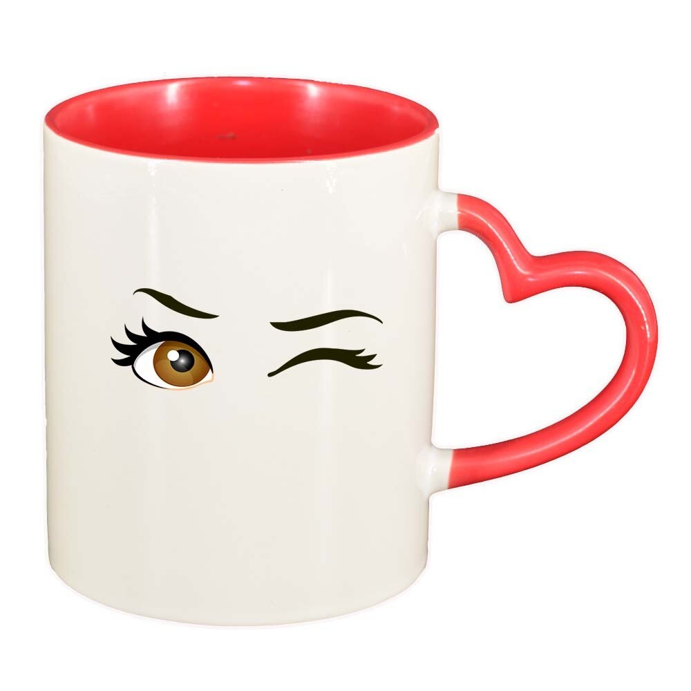 Cana Blink, interior rosu, maner inima, 330ml, D375