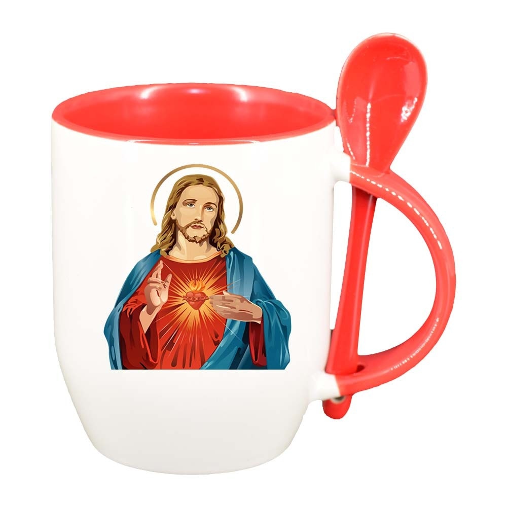 Cana Jesus cu lingurita, interior rosu, 330ml, D371