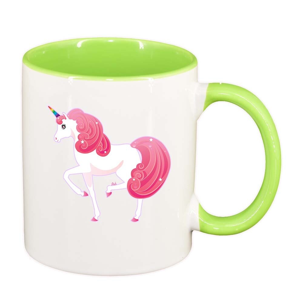 Cana Unicorn, interior verde deschis, 330ml, D373