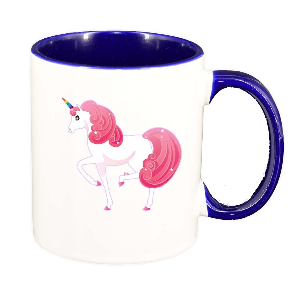 Cana Unicorn, interior albastru inchis, 330ml, D373