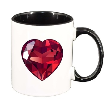 Cana Love, interior negru, 330ml, D382 Cana Love, interior negru, 330ml, D382