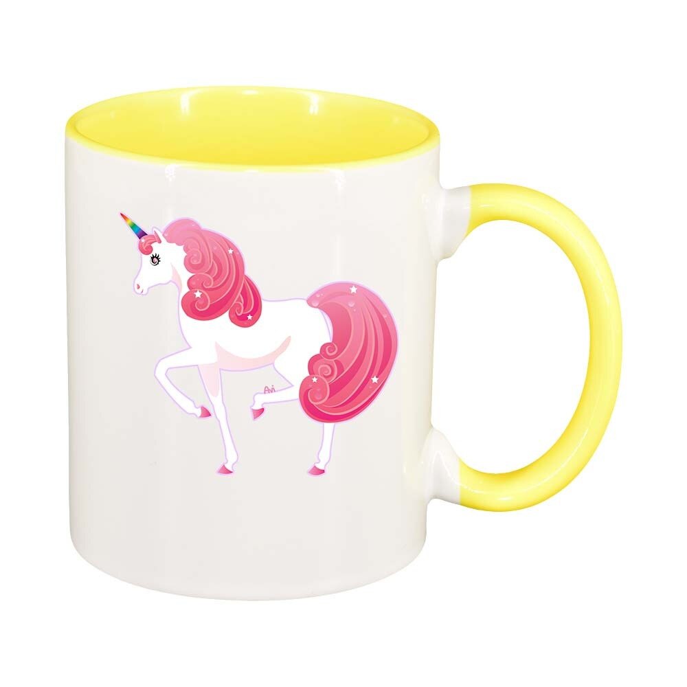 Cana Unicorn, interior galben, 330ml, D373