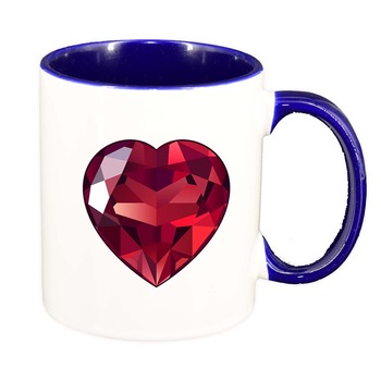 Cana Love, interior albastru inchis, 330ml, D382 Cana Love, interior albastru inchis, 330ml, D382